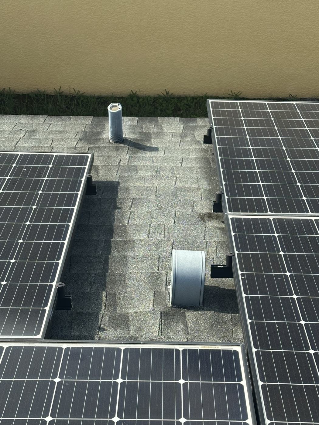Before: solar panels on the old shingle roof