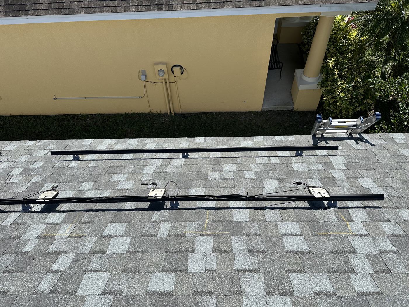 New flashed mounts and rails on the new roof