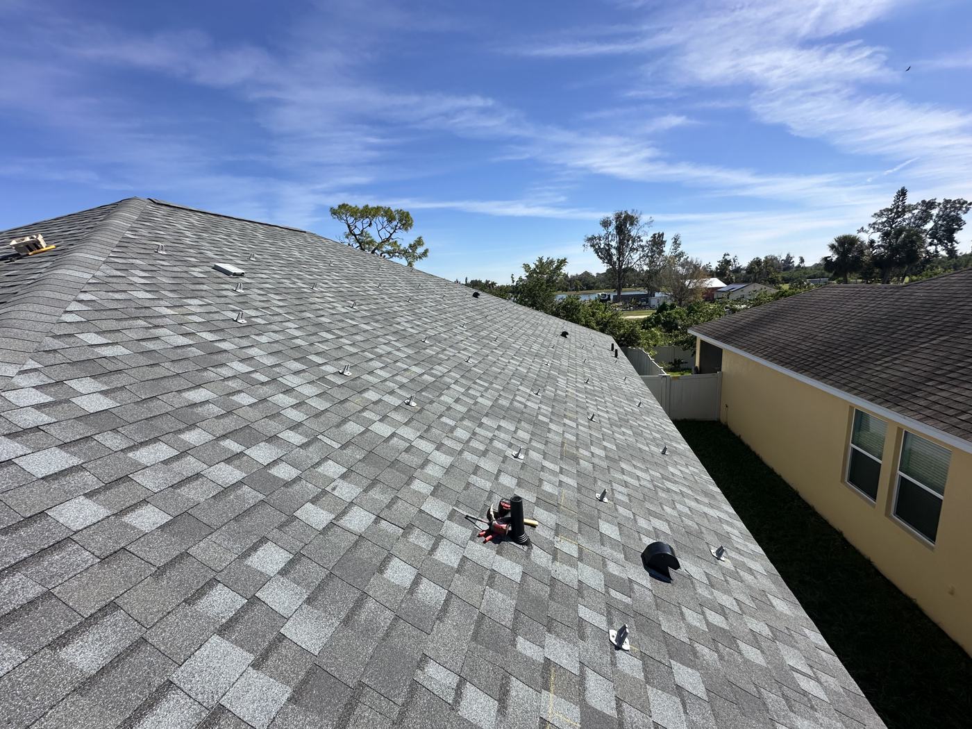 New shingle roof installed
