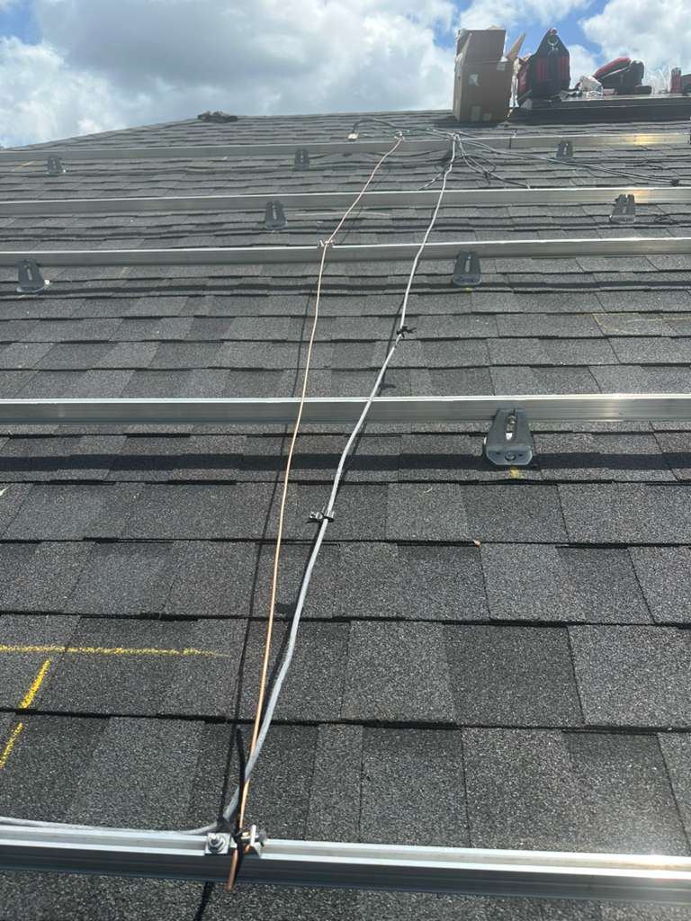 New flashed mounts and rails on the new roof